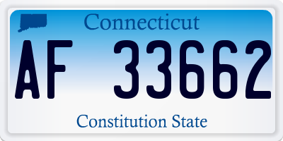 CT license plate AF33662