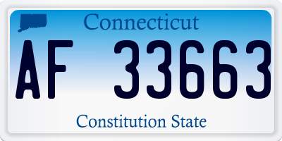 CT license plate AF33663