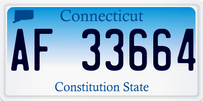 CT license plate AF33664