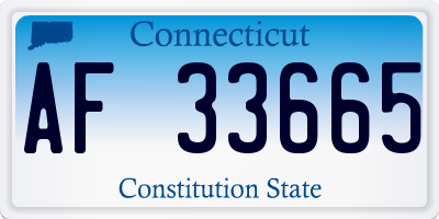 CT license plate AF33665