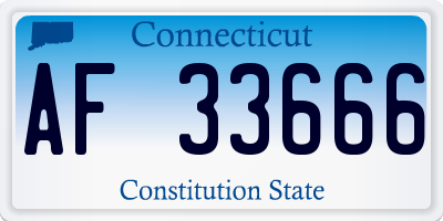 CT license plate AF33666
