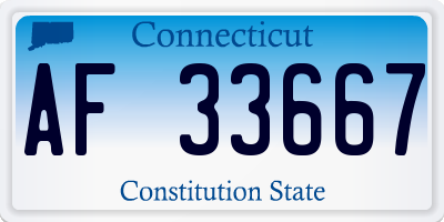 CT license plate AF33667