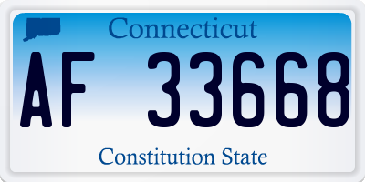 CT license plate AF33668