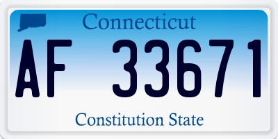 CT license plate AF33671