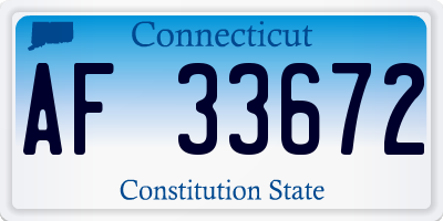 CT license plate AF33672