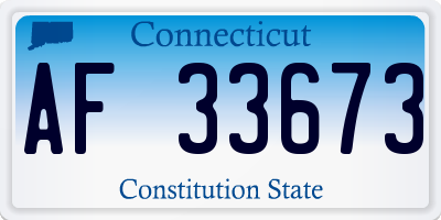 CT license plate AF33673