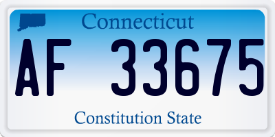 CT license plate AF33675