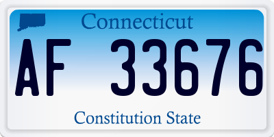 CT license plate AF33676