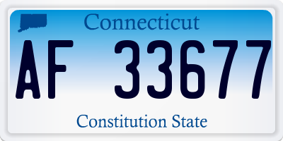 CT license plate AF33677