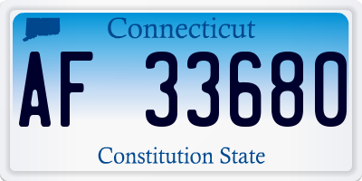 CT license plate AF33680