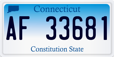 CT license plate AF33681