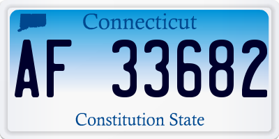 CT license plate AF33682