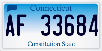 CT license plate AF33684