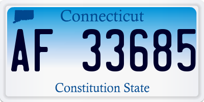 CT license plate AF33685