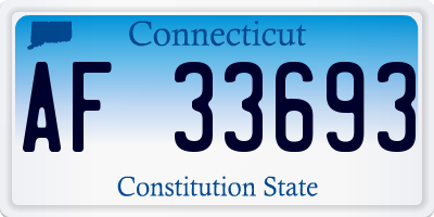 CT license plate AF33693