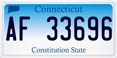 CT license plate AF33696