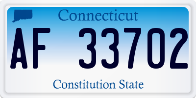 CT license plate AF33702