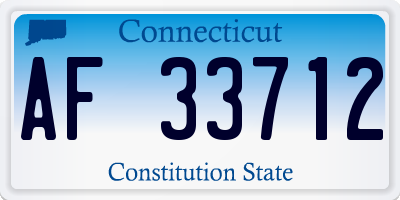 CT license plate AF33712