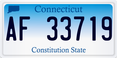 CT license plate AF33719