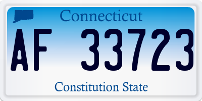 CT license plate AF33723