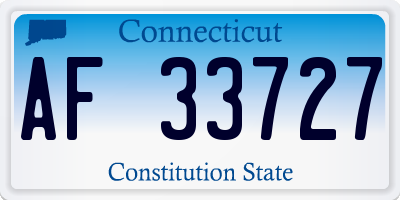 CT license plate AF33727