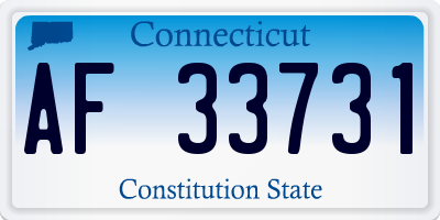 CT license plate AF33731