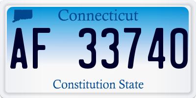 CT license plate AF33740
