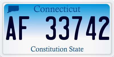 CT license plate AF33742