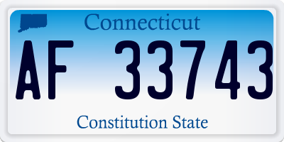CT license plate AF33743