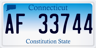 CT license plate AF33744