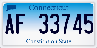 CT license plate AF33745