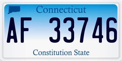 CT license plate AF33746