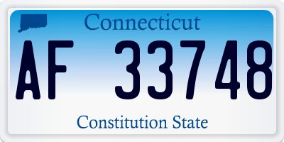 CT license plate AF33748