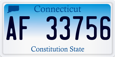 CT license plate AF33756