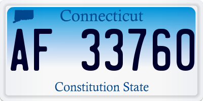 CT license plate AF33760