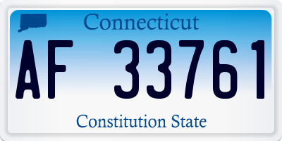 CT license plate AF33761