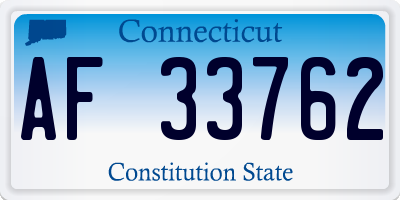 CT license plate AF33762
