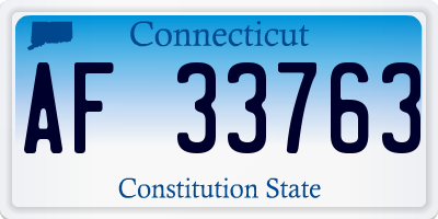 CT license plate AF33763