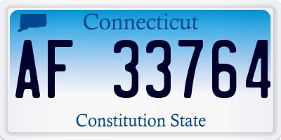 CT license plate AF33764