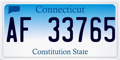 CT license plate AF33765