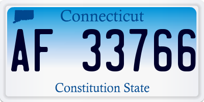 CT license plate AF33766