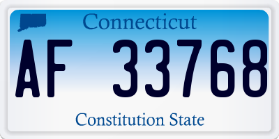 CT license plate AF33768