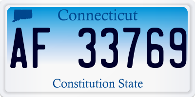 CT license plate AF33769