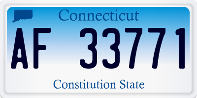 CT license plate AF33771