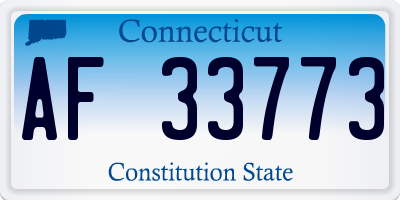 CT license plate AF33773