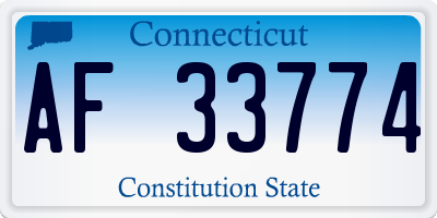 CT license plate AF33774