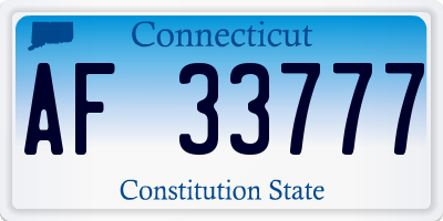 CT license plate AF33777