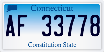 CT license plate AF33778