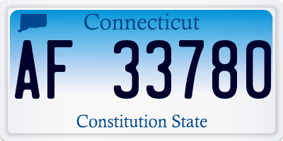 CT license plate AF33780