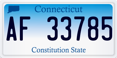 CT license plate AF33785